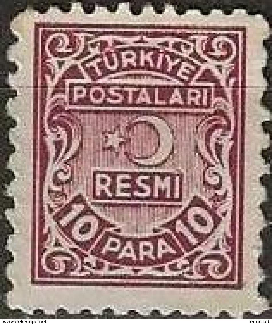 TURKEY 1947 Official - 10pa. - Brown MNG - Dienstzegels