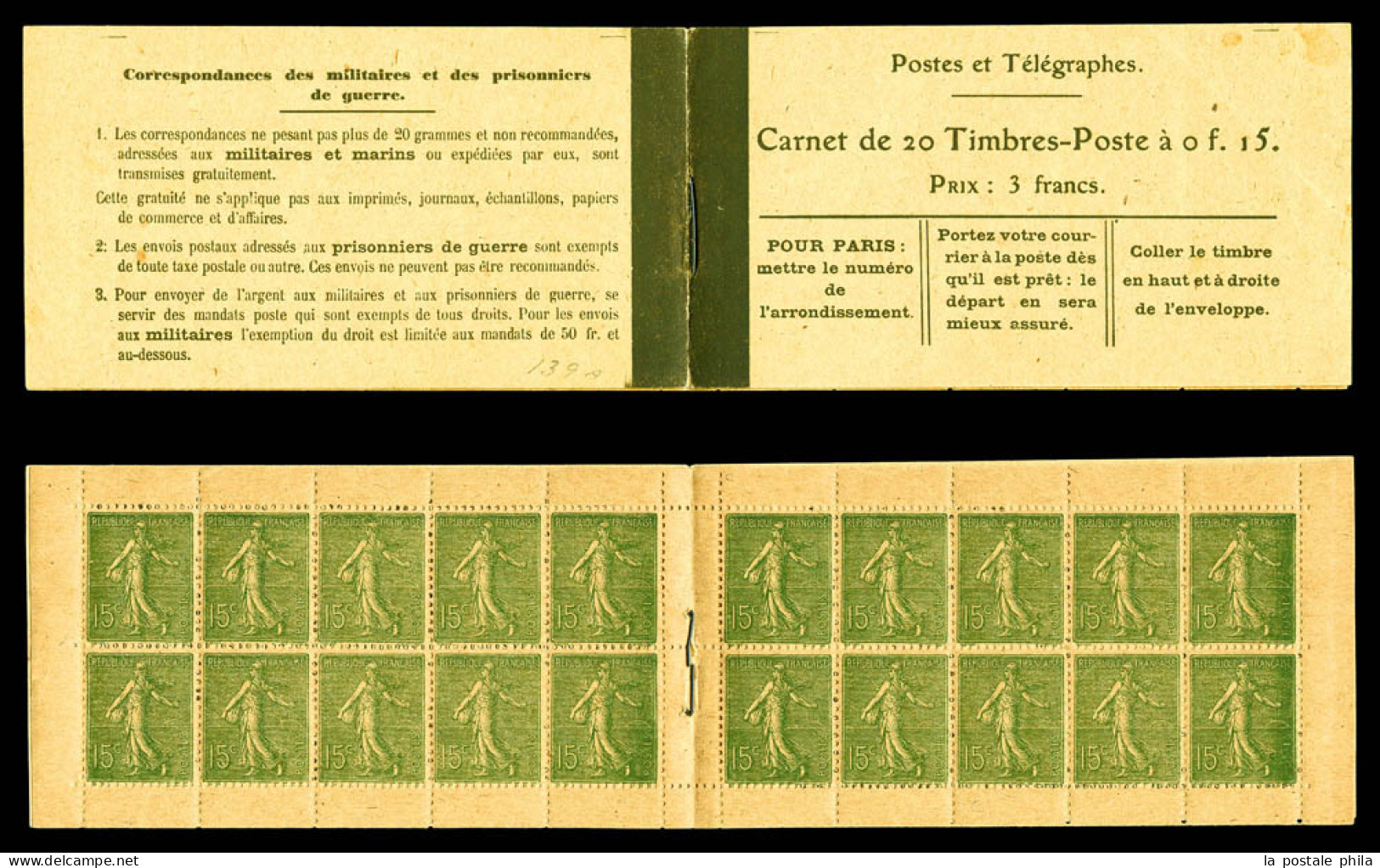 ** N°130-C2, Couverture Avec En 2eme Page: Loi Du 30 Décembre 1916, Faibles Décalques, Papier GC. B/TB (certificat)  Qua - Alte : 1906-1965