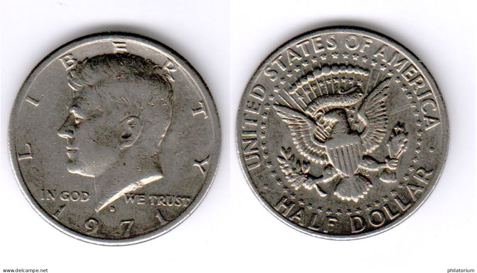 Etats Unis  Half Dollar , 1971 D , 1971 D  ; USA - 1964-…: Kennedy