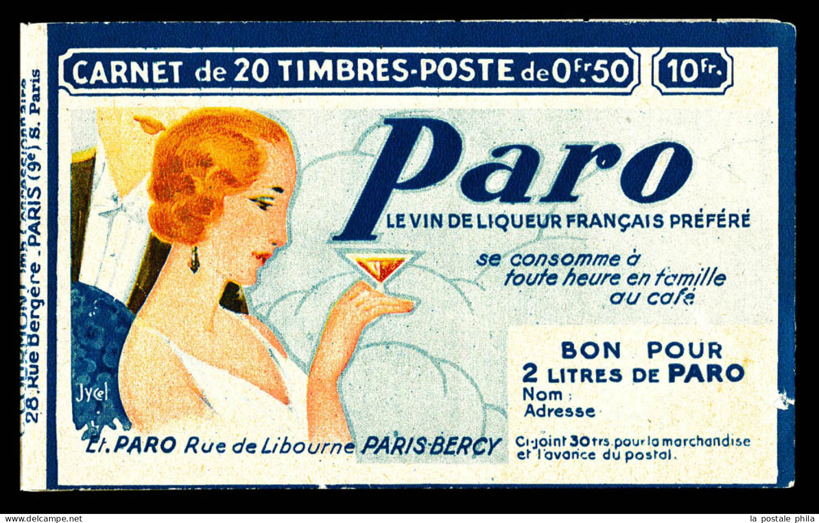 ** N°283-C3, Série PARIS-B, VIN PARO Et CIGARE DE LUXE, Petites Adhérences Sinon TB. R.  Qualité: ** - Old : 1906-1965
