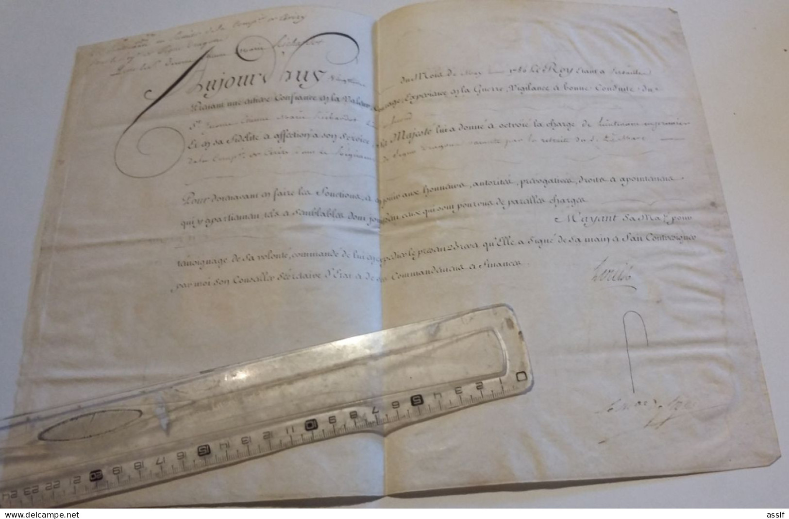 Louis XVI 1786 Nomination Jérome Richardot Compagnie Cerizy Ségur Dragons Maréchal De Ségur Autographe Autograph - Documents Historiques
