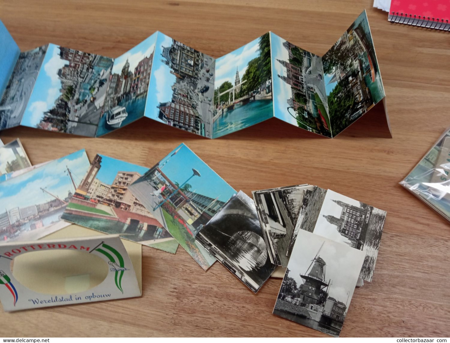 Netherlands Holland 3 Postcard Albums Amsterdam Rotterdam & Miniature Album - Collezioni E Lotti