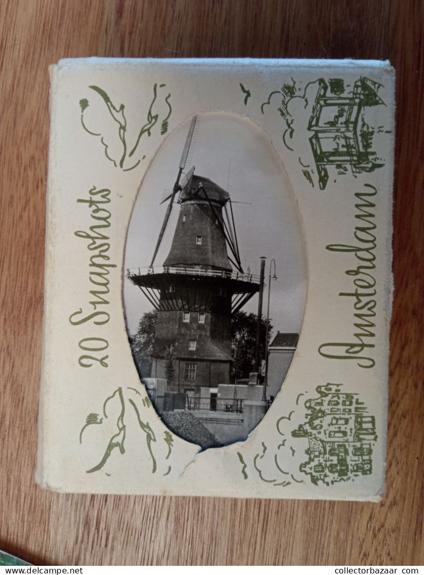 Netherlands Holland 3 Postcard Albums Amsterdam Rotterdam & Miniature Album - Collezioni E Lotti