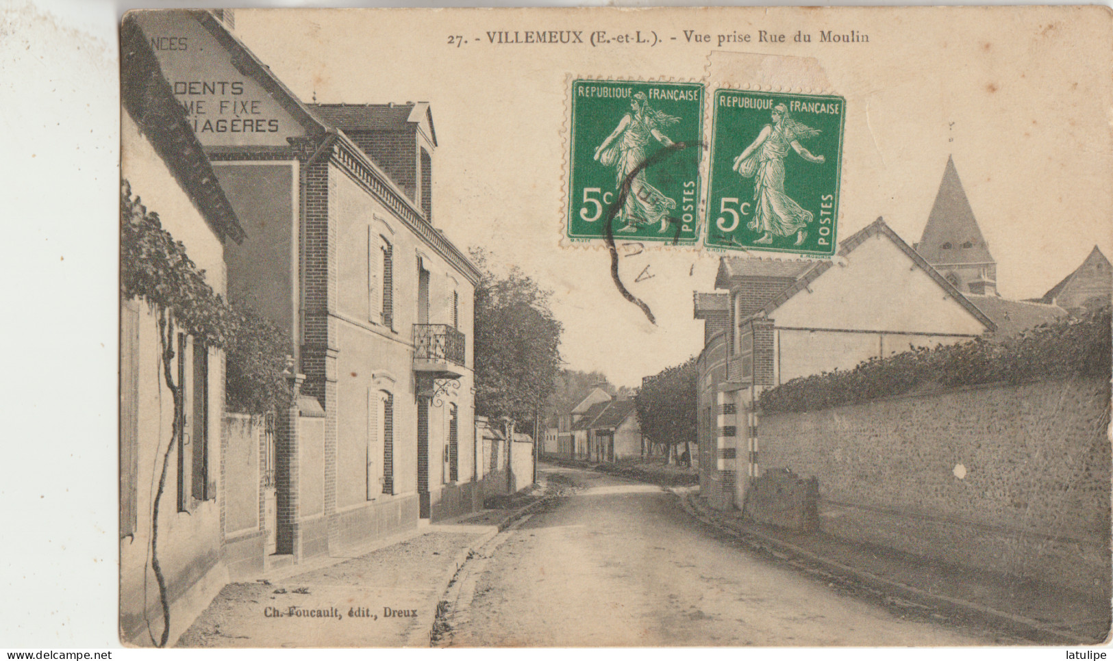 Villemeux  28  Carte Circulée Timbrée _Vue Prise Rue Du Moulin - Villemeux-sur-Eure