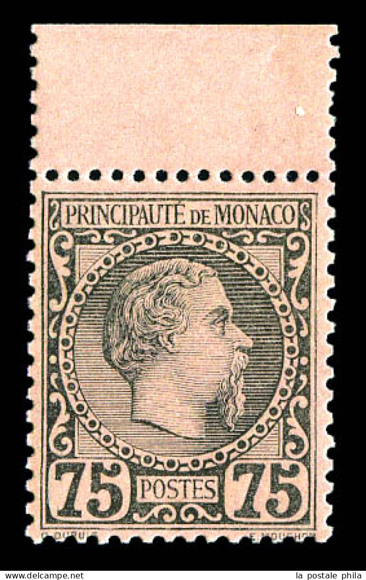 ** N°8, Charles III, 75c Noir Sur Rose, Bord De Feuille, Bon Centrage, SUPERBE (certificat)  Qualité: ** - Unused Stamps