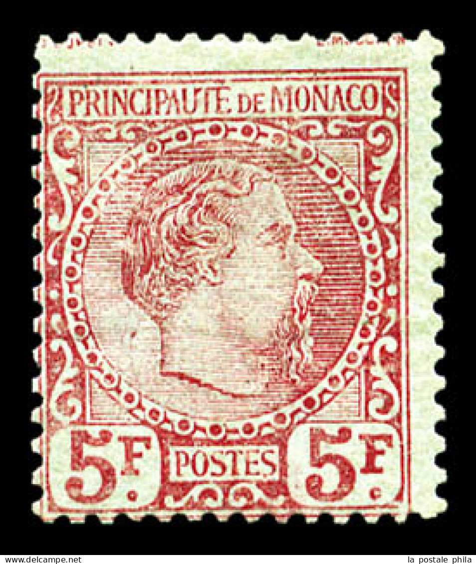 * N°10, Charles III, 5F Carmin Sur Vert, Grande Fraîcheur, RARE Et SUPERBE (signé Calves/certificat)  Qualité: *  Cote:  - Unused Stamps