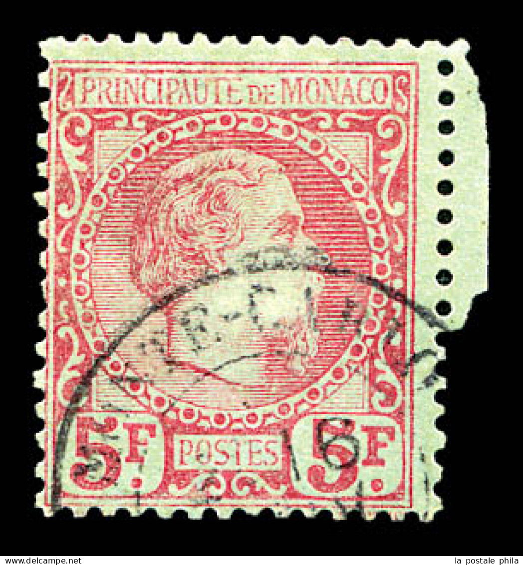 O N°10, Charles III, 5F Carmin Sur Vert, Bon Centrage, TTB (signé Scheller/certificat)  Qualité: Oblitéré  Cote: 2700 Eu - Used Stamps