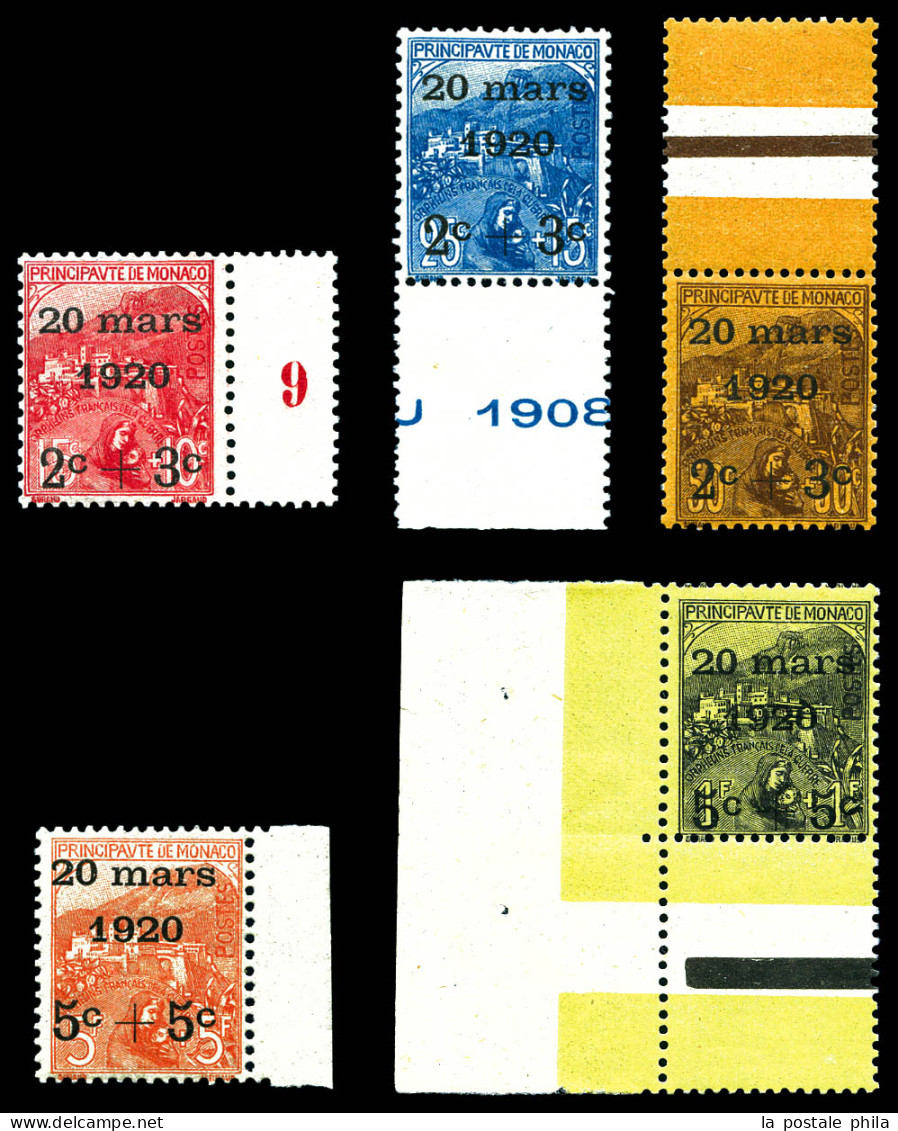 ** N°34/42, Série Orphelins Surchargés, Les 9 Valeurs TTB (certificat)  Qualité: **  Cote: 850 Euros - Unused Stamps