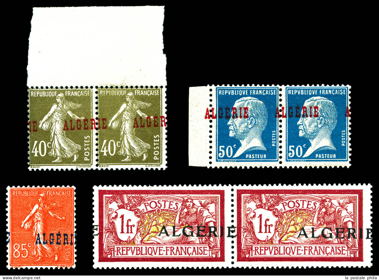 ** Surcharge à Cheval : N°20a Et 23a En Paire Bdf , 28a, 29b En Paire, TTB (certificat)  Qualité: **  Cote: 490 Euros - Unused Stamps