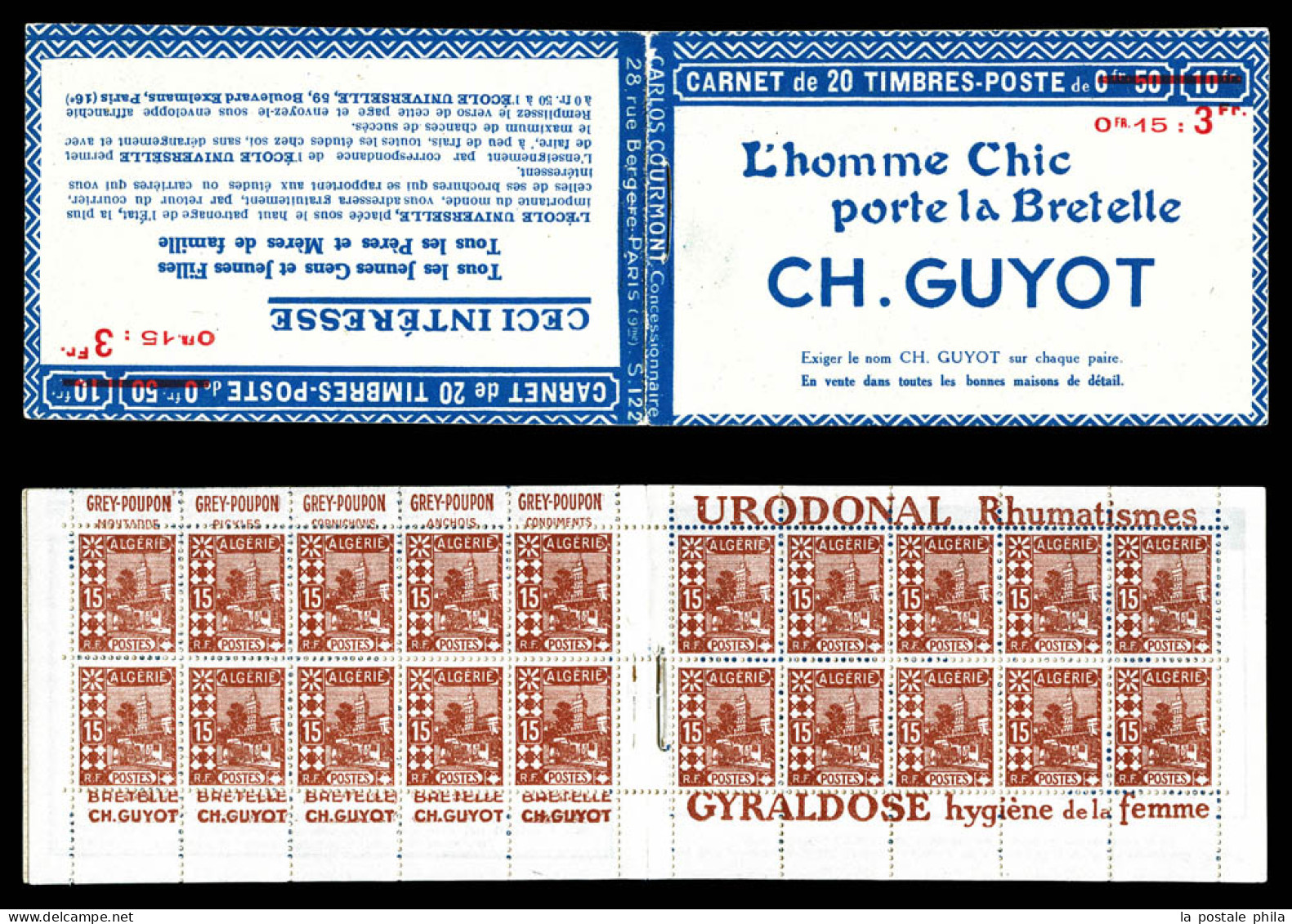 ** Carnets N°39-C1, Série 122-A, EU Et GUYOT. SUP (certificat)  Qualité: **  Cote: 450 Euros - Unused Stamps