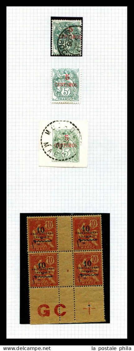 & MAROC BUREAUX FRANCAIS: 1891-1974, Solide Collection Très Fournie En Un Album Y & T Rouge Et Noir, Essentiellement Neu - Colecciones