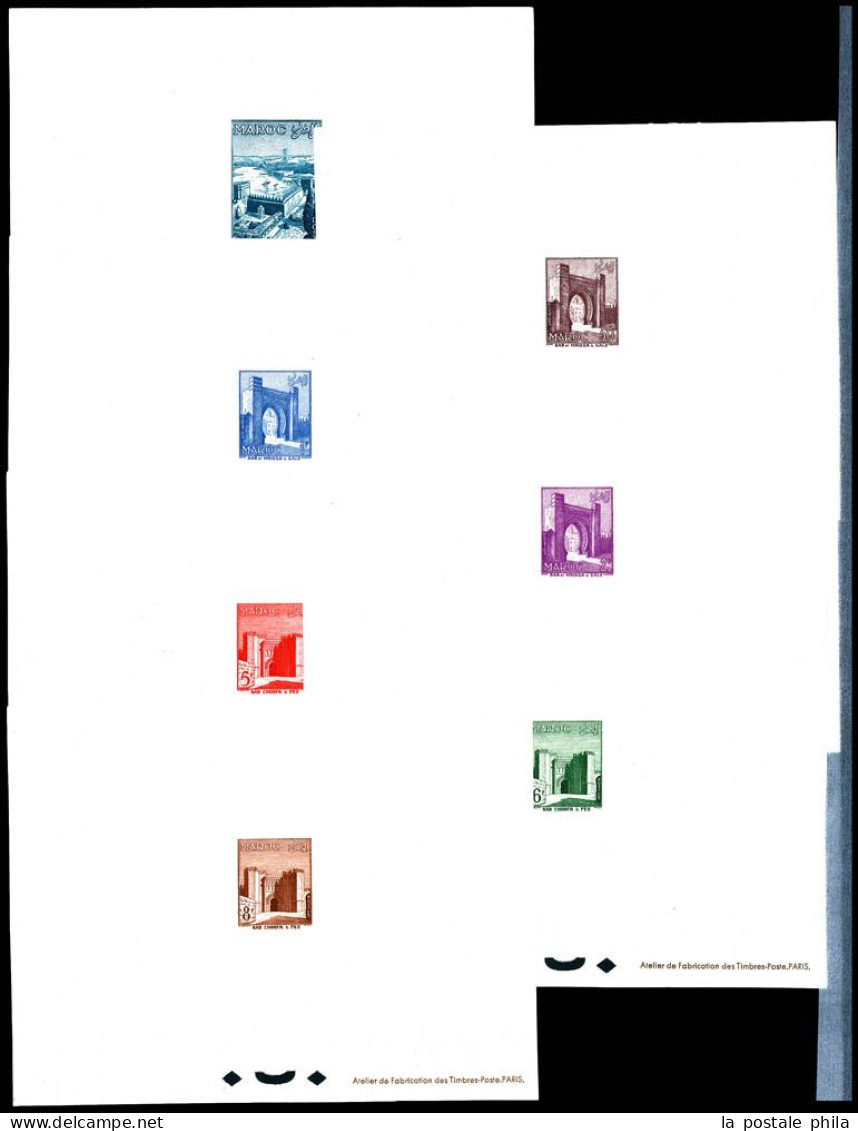 ** MAROC: très bel ensemble de timbres non dentelés, la plupart ** + épreuves de luxe présentés en classeur. TTB  Qualit