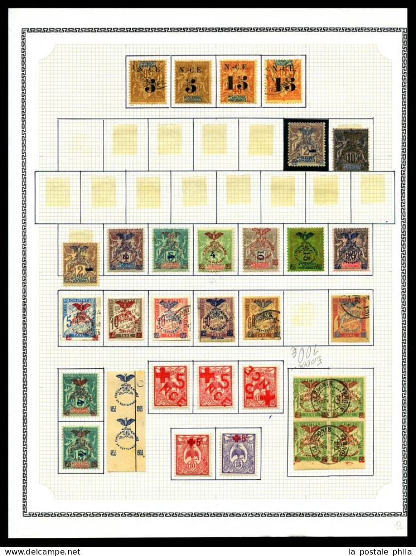 & NOUVELLE CALEDONIE 1881-1981, POSTE/PA/TAXE: collection de timbres neufs et obl dont variétés, séries complètes, lettr