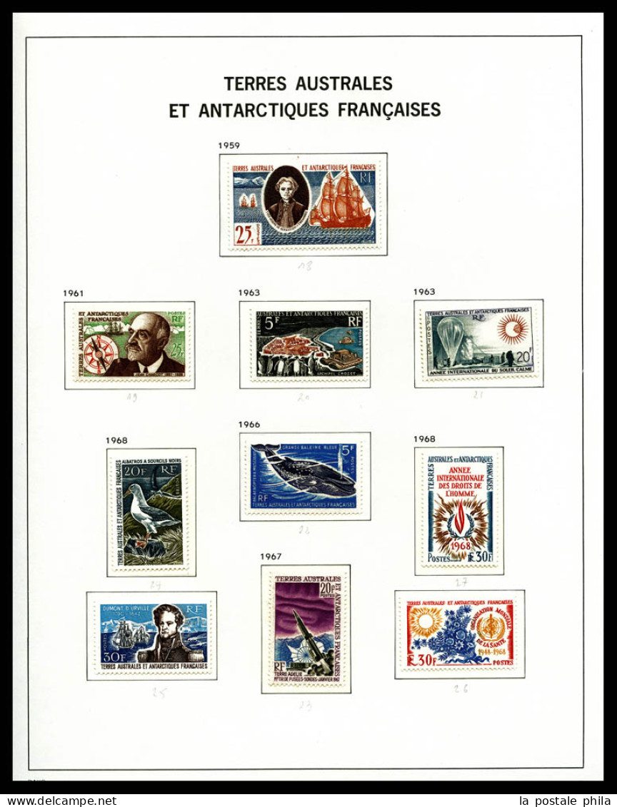 ** T.A.A.F. 1948-2008, Poste, PA, Blocs: Collection Quasi Complète Présentée En Album DAVO Dont Toutes Les Bonnes Valeur - Colecciones