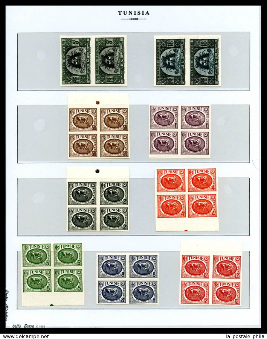 & TUNISIE: Collection composée de timbres neufs et obl dont variétés de surcharges, épreuves, non dentelés... TB  Qualit