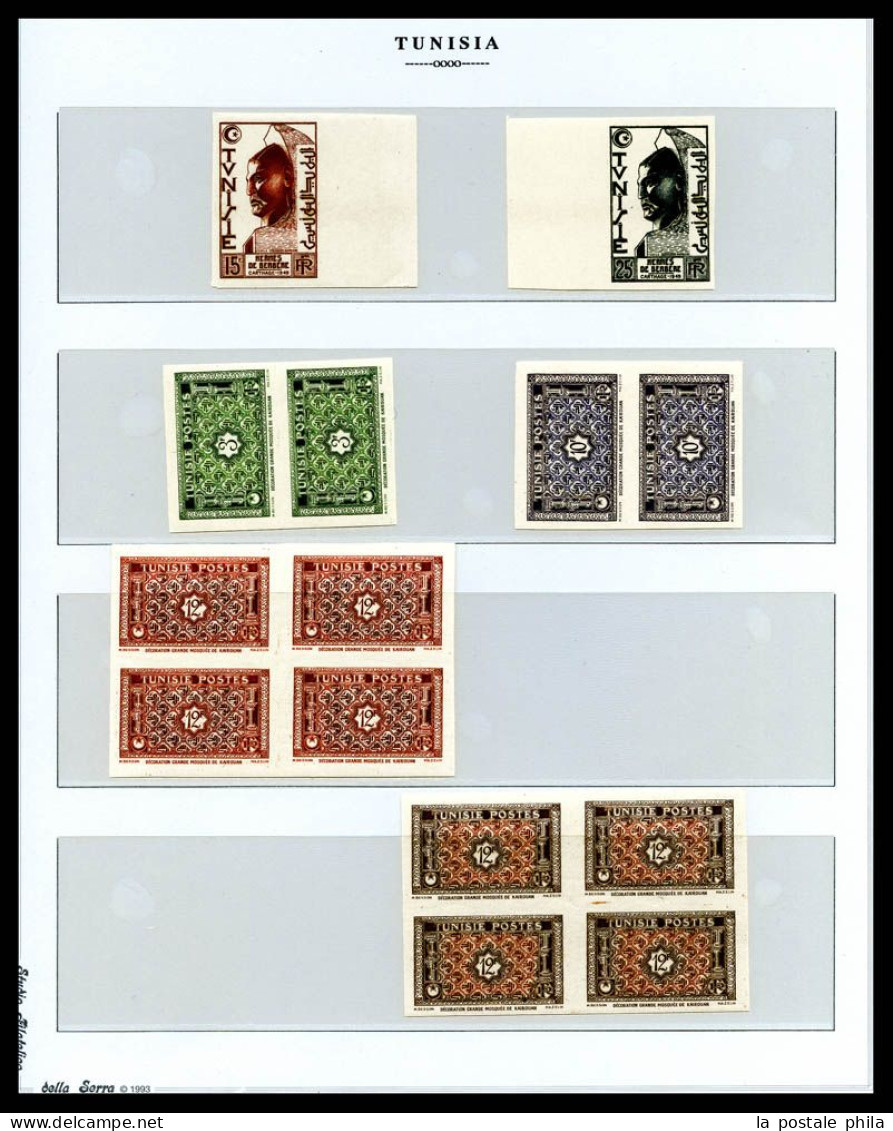 & TUNISIE: Collection composée de timbres neufs et obl dont variétés de surcharges, épreuves, non dentelés... TB  Qualit