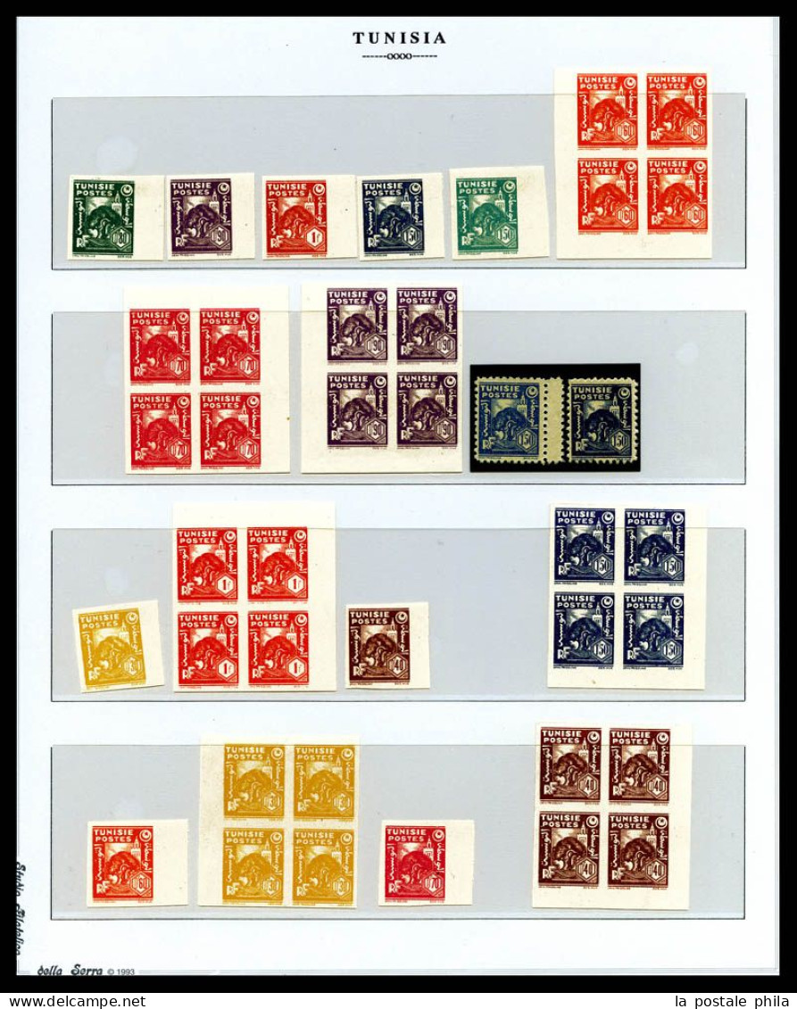 & TUNISIE: Collection composée de timbres neufs et obl dont variétés de surcharges, épreuves, non dentelés... TB  Qualit