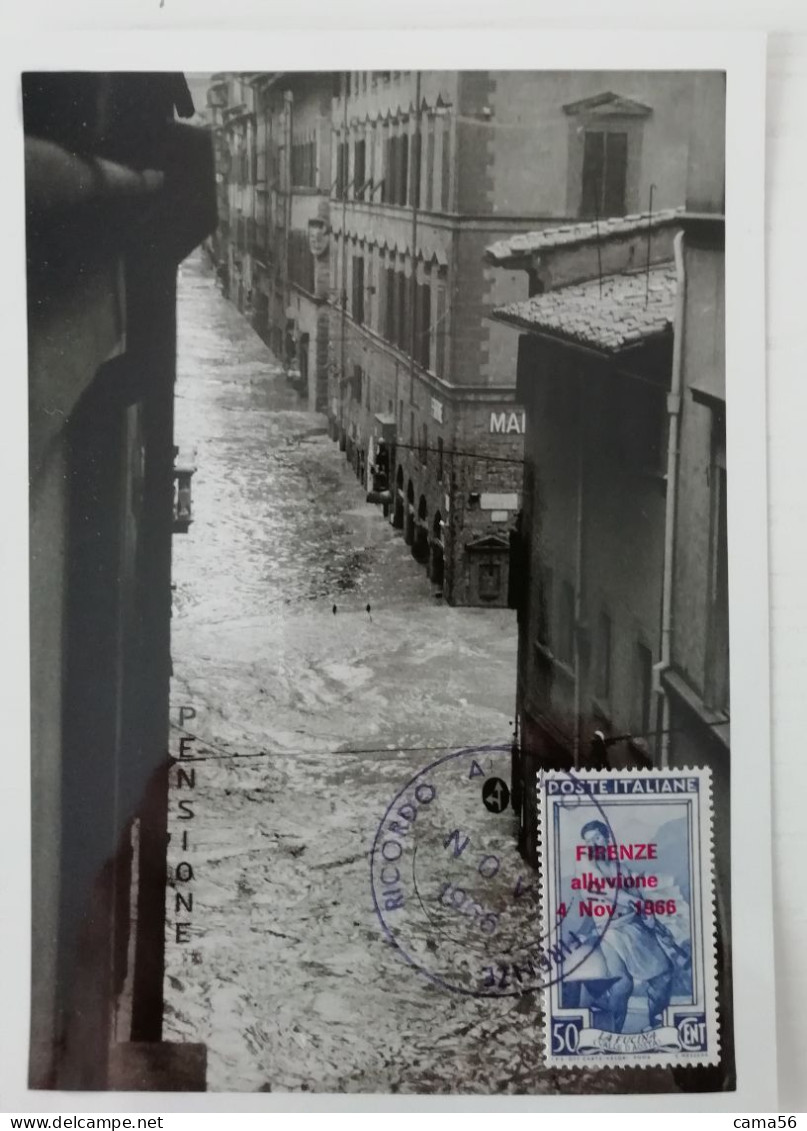 Cartolina Ricordo Alluvione Di Firenze 1966 - Francobollo Con Sovrastampa Privata - Overstromingen