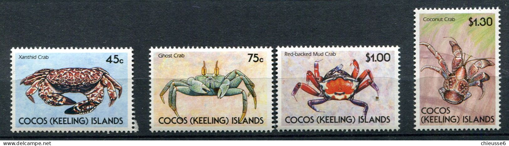 Cocos ** N° 214 à 217 - Crabes - Cocos (Keeling) Islands