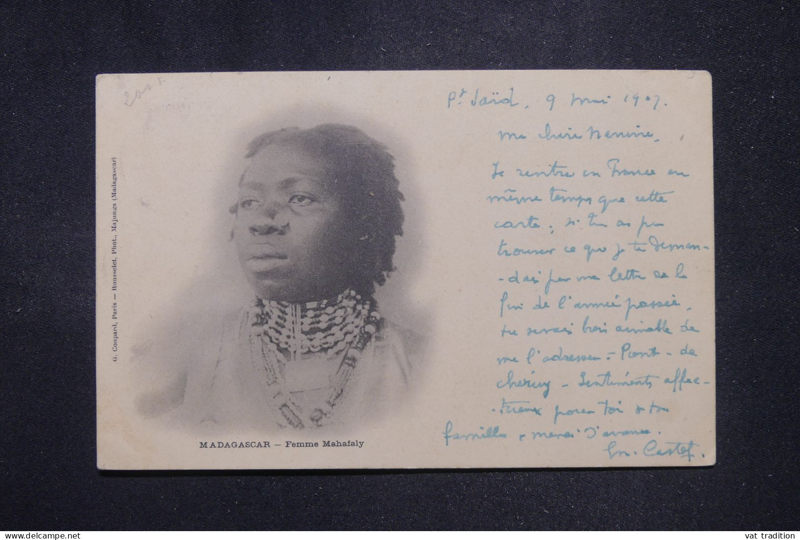 PORT SAÏD - Type Mouchon Sur Carte Postale ( Madagascar ) De Port Saïd Pour La France En 1907 - L 147401 - Lettres & Documents