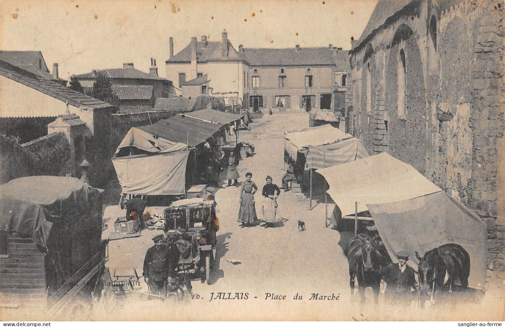 CPA 49 JALLAIS / PLACE DU MARCHE - Other & Unclassified