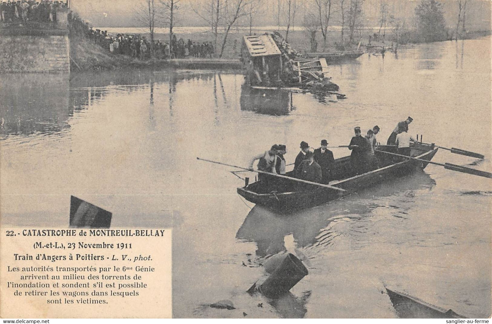 CPA 49 CATASTROPHE DE MONTREUIL BELLAY / TRAIN D'ANGERS A POITIERS 1911 - Andere & Zonder Classificatie