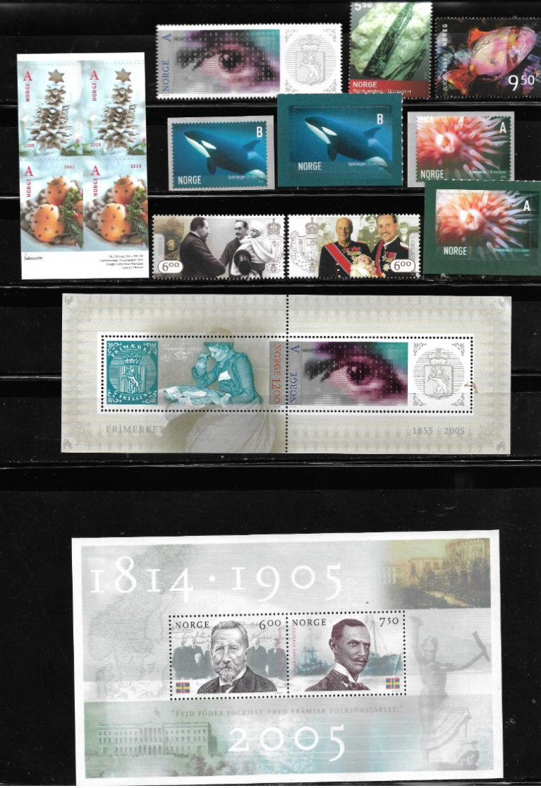 NORUEGA AÑO 2005 COMPLETO, CON SERIES Y HOJAS BLOQUE. MNH - Otros & Sin Clasificación