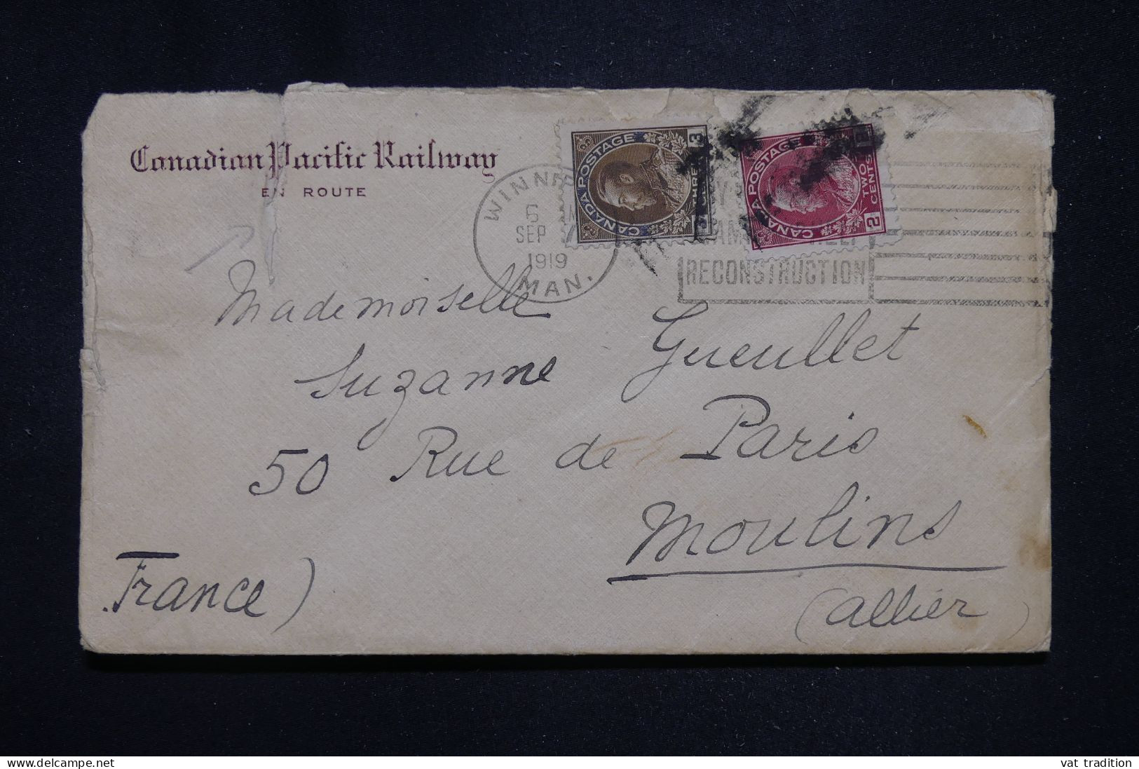 CANADA - Enveloppe Commerciale Pour La France En 1919 - L 147408 - Covers & Documents