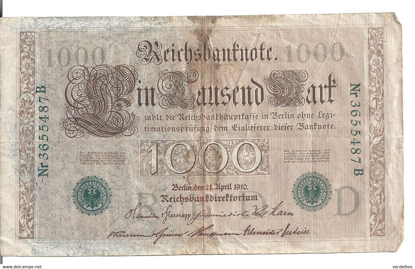 ALLEMAGNE 1000 MARK 1910 VF P 45 - 1000 Mark