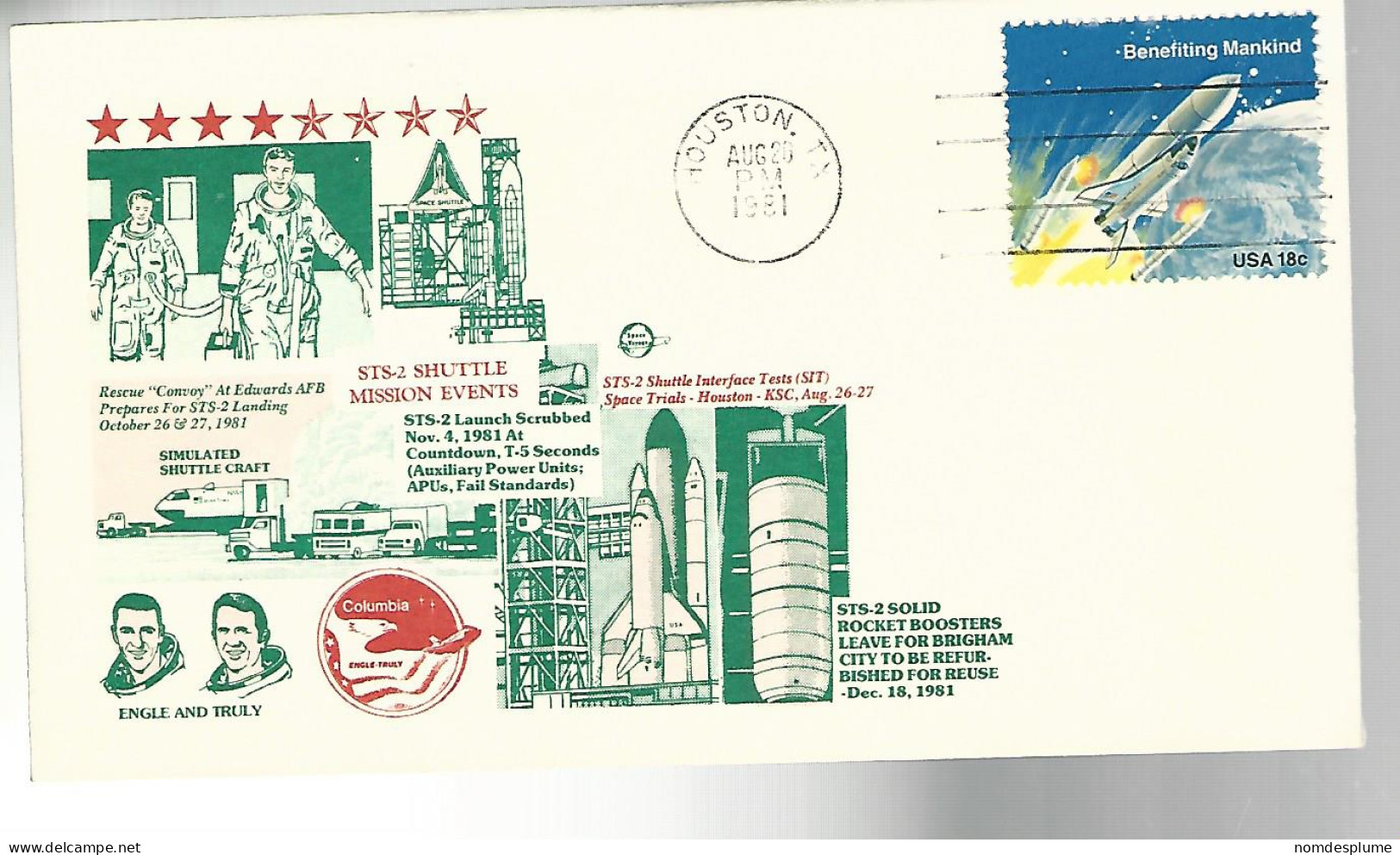 53332 ) USA FDC Postmark Houston 1981 SIT - 1981-1990