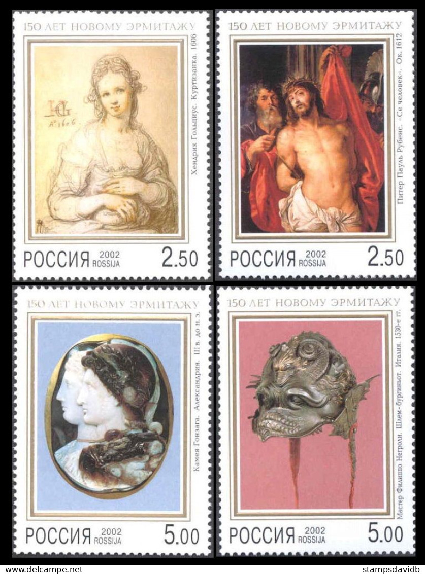 2002 Russia 961-964 Painting - 150 Years Of The New Hermitage 5,00 € - Museums