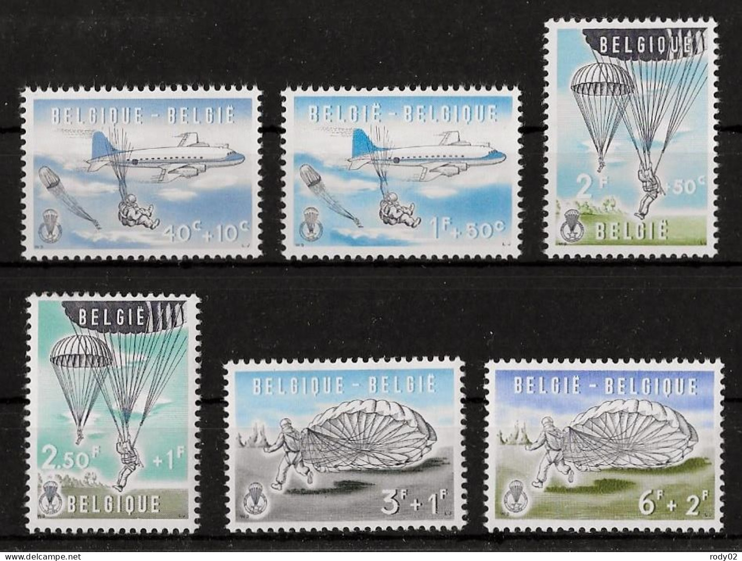 BELGIQUE - PARACHUTISME - N° 1133 A 1138 - NEUF** MNH - Paracadutismo