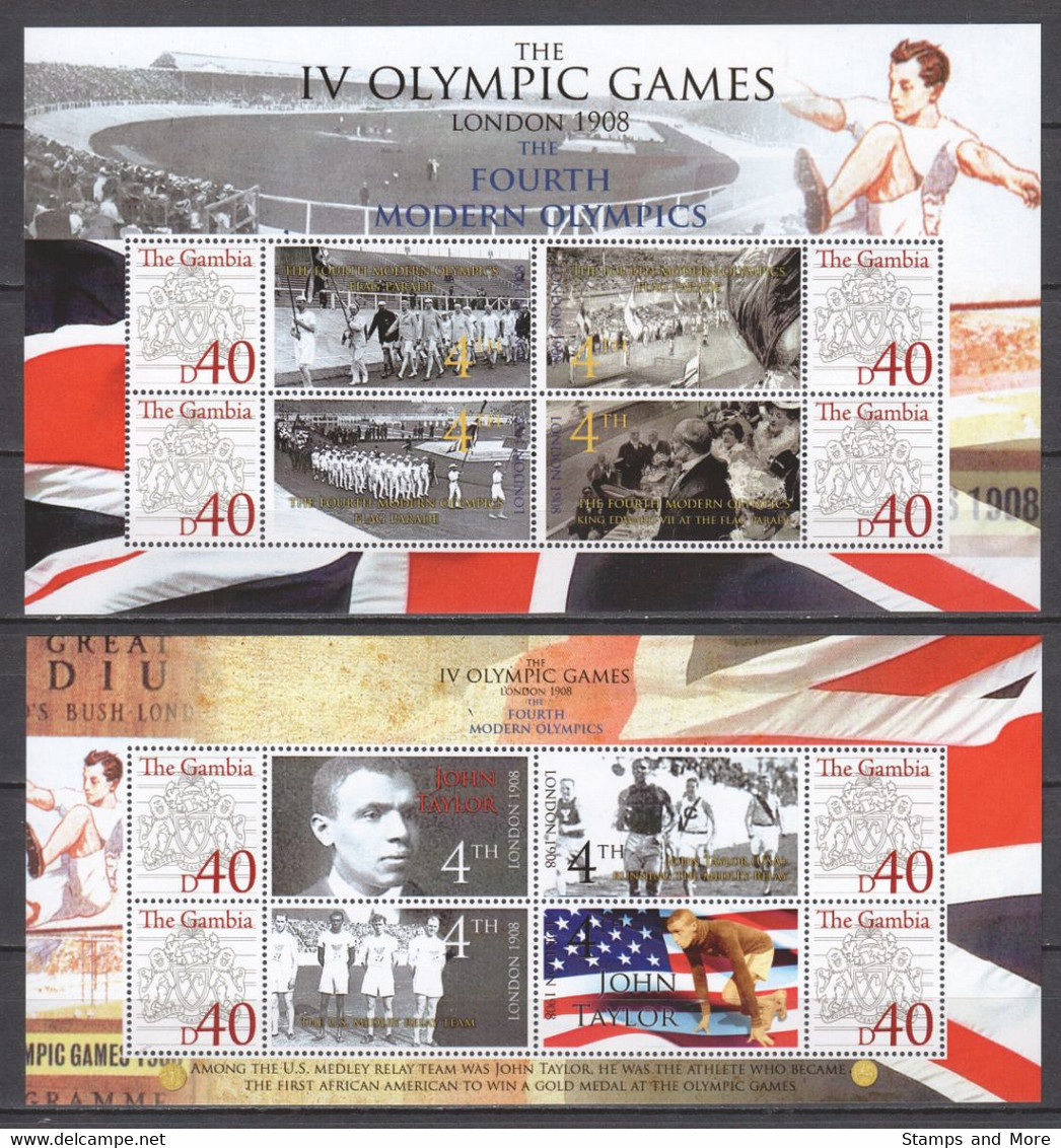 Gambia - SUMMER OLYMPICS LONDON 1908 - Set 1 Of 2 MNH Sheets - Sommer 1908: London
