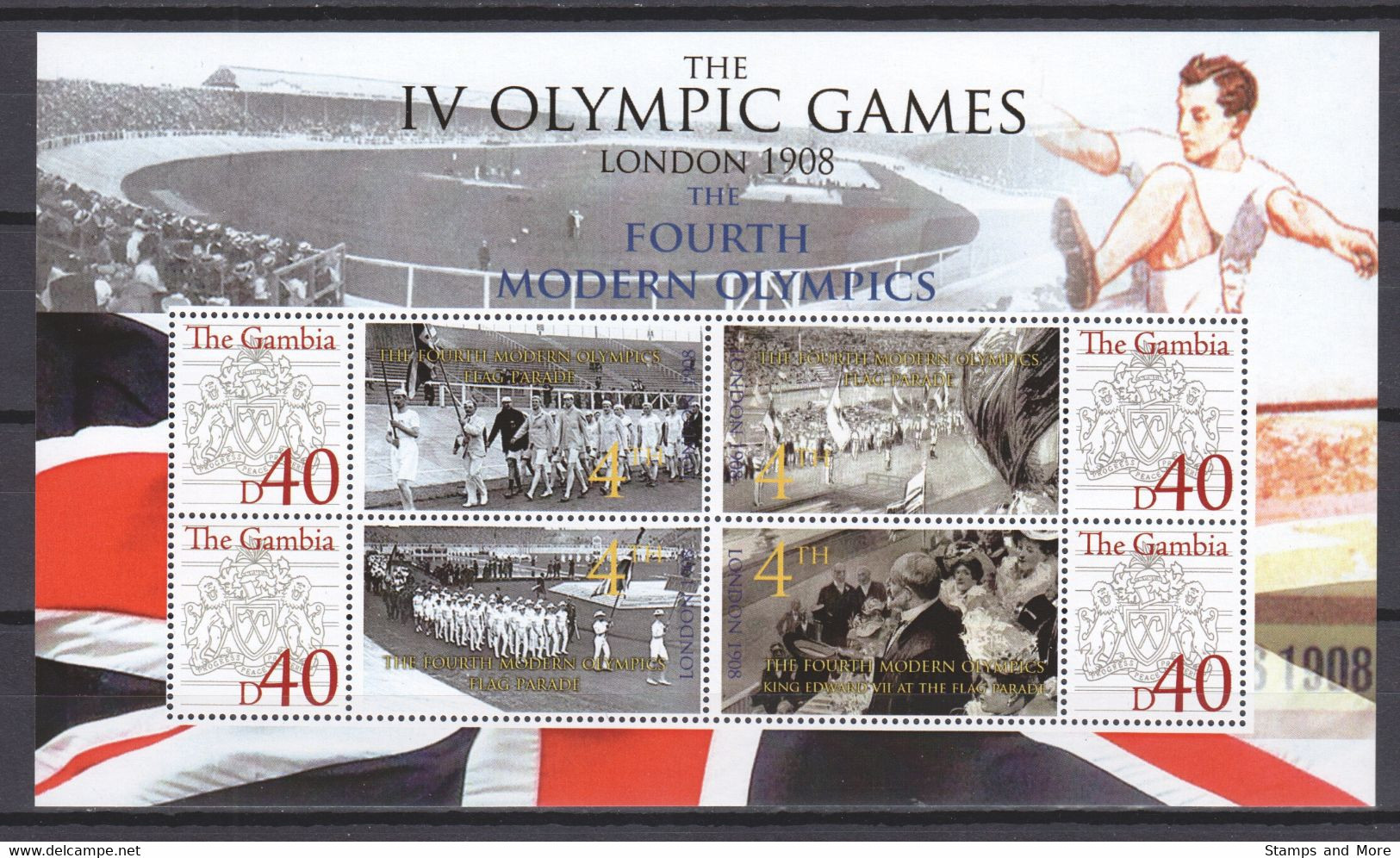 Gambia - SUMMER OLYMPICS LONDON 1908 - Set 1 Of 2 MNH Sheets - Summer 1908: London