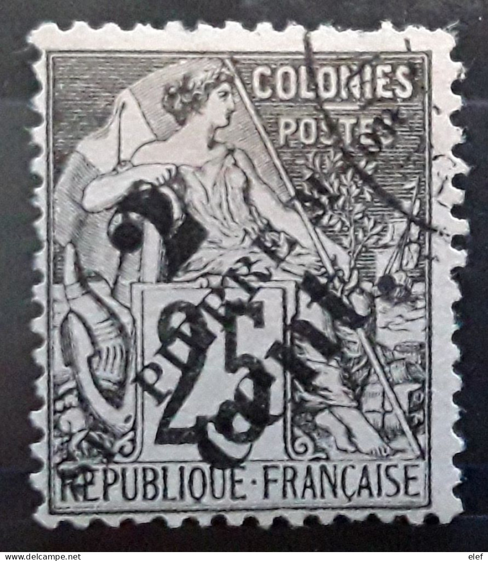 ST SAINT PIERRE ET MIQUELON 1891 - 1892, Type ALPHEE DUBOIS SURCHARGÉ Yvert No 40, 2 Sur 25 C Noir Sur Rose O TB - Used Stamps