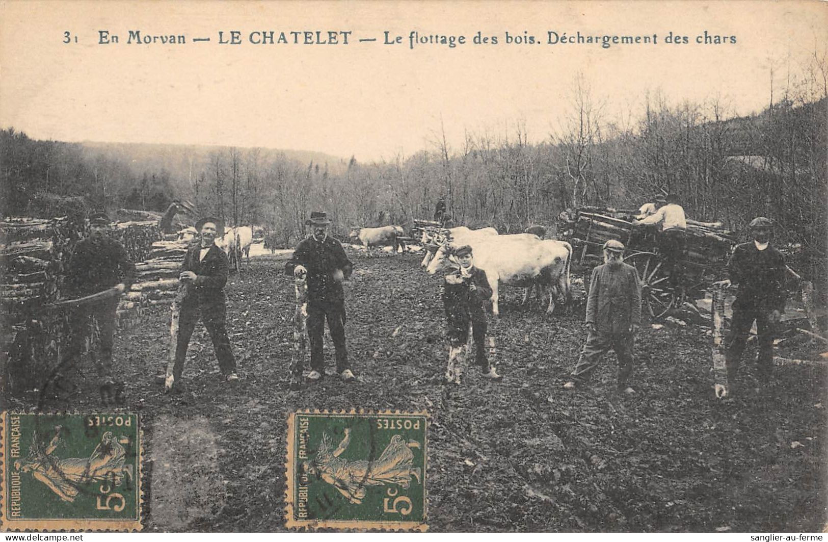 CPA 58 LE CHATELET / LE FLOTTAGE DES BOIS / DECHARGEMENT DES CHARS - Other & Unclassified