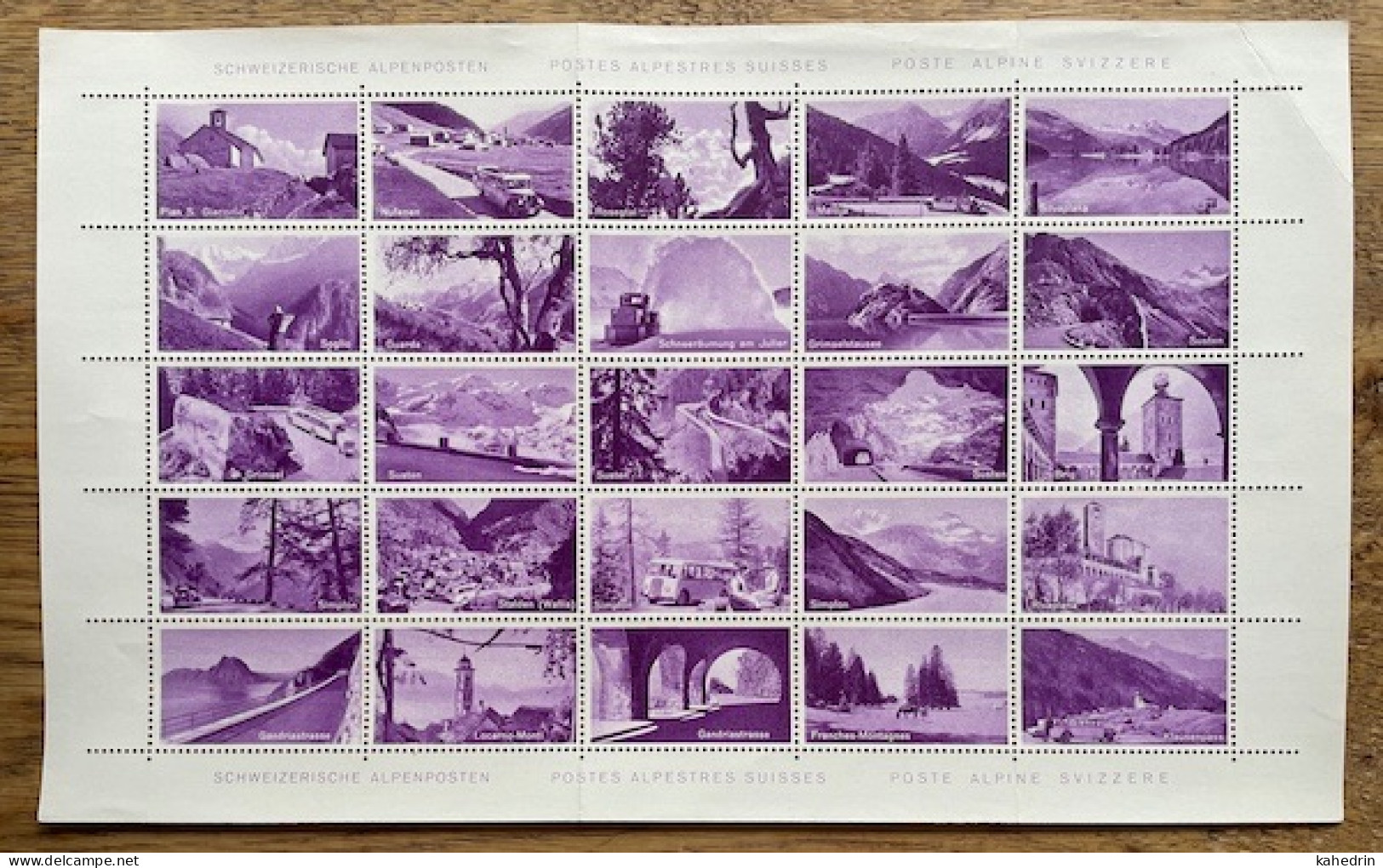 Schweiz Helvetia Swiss Suisse, Revenues / Cinderella, Landscape, Alpenposten - Poste Alpine **, MNH, Complete Sheet - Lotes/Colecciones