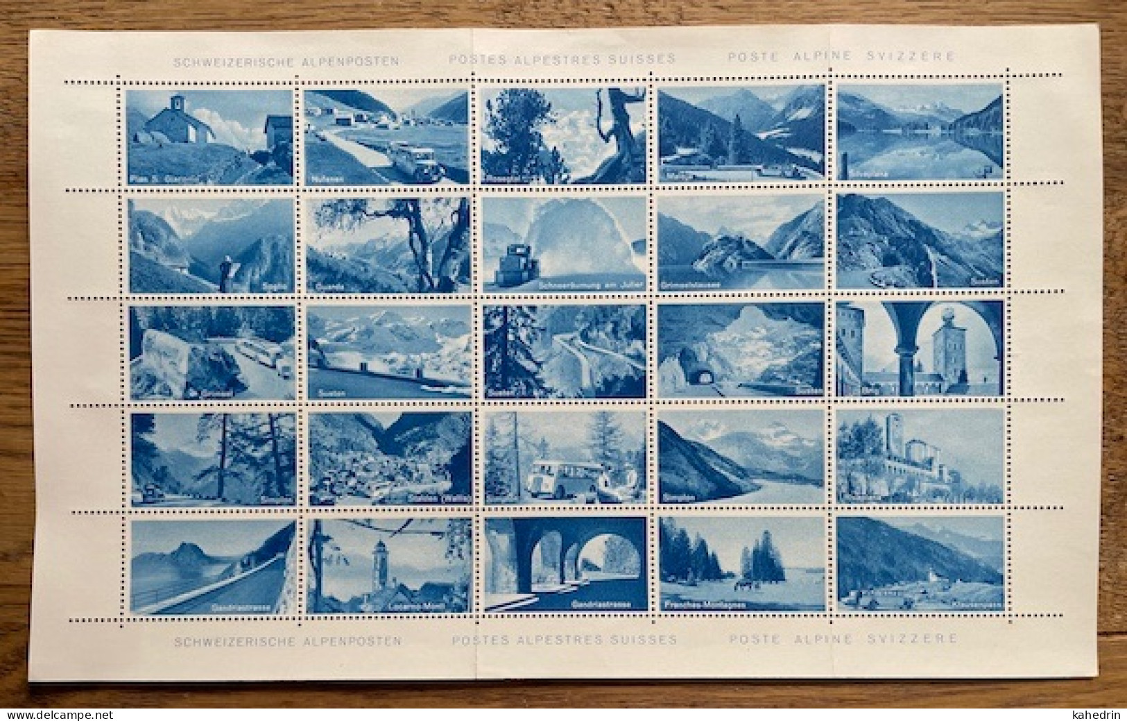 Schweiz Helvetia Swiss Suisse, Revenues / Cinderella, Landscape, Alpenposten - Poste Alpine **, MNH, Complete Sheet - Collections