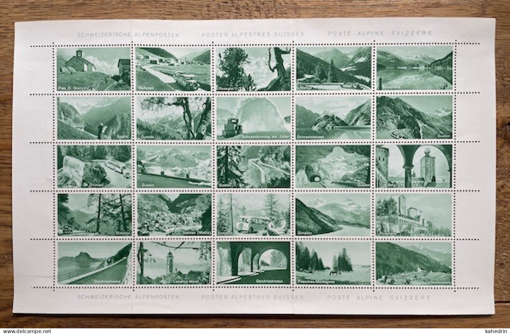 Schweiz Helvetia Swiss Suisse, Revenues / Cinderella, Landscape, Alpenposten - Poste Alpine **, MNH, Complete Sheet - Collections