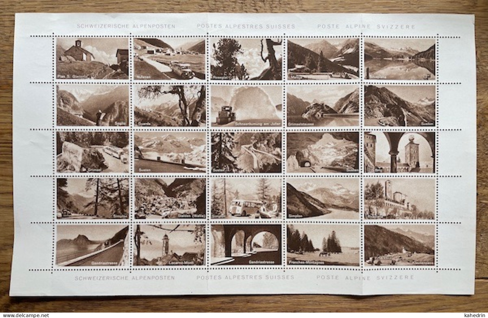 Schweiz Helvetia Swiss Suisse, Revenues / Cinderella, Landscape, Alpenposten - Poste Alpine **, MNH, Complete Sheet - Lotes/Colecciones