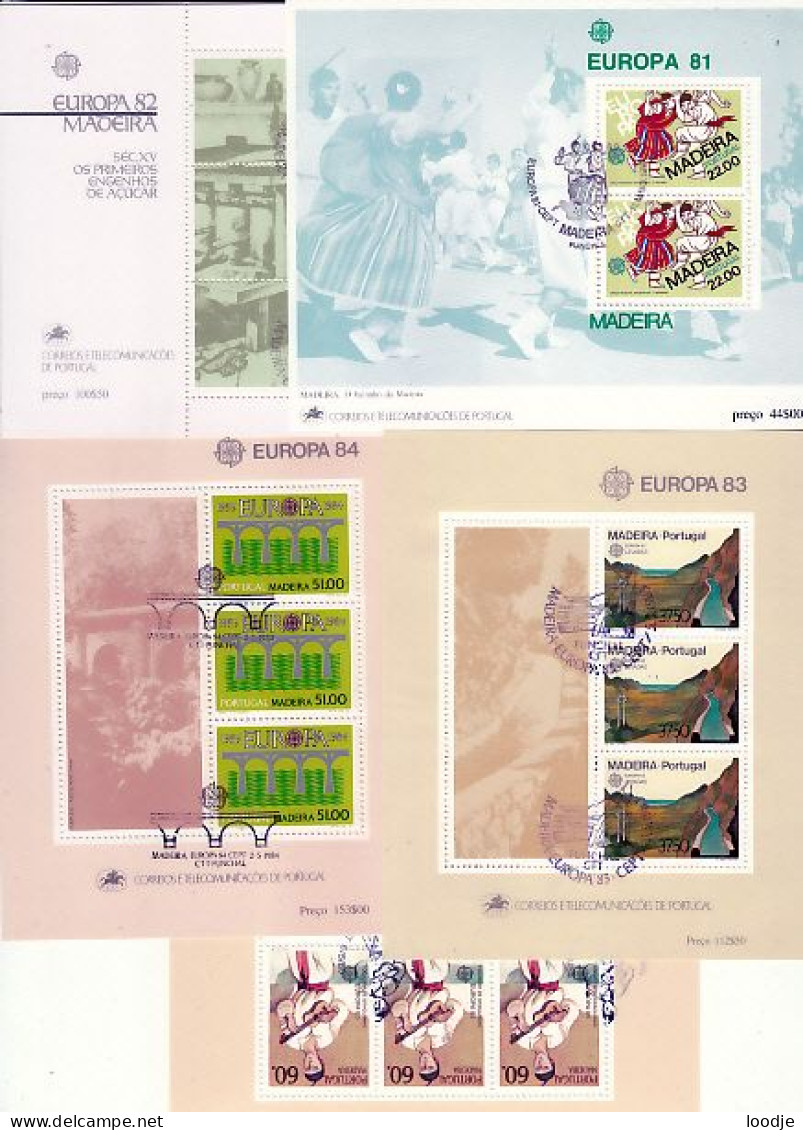 Madeira  Europa Cept Blokken 1981 T.m. 1985 Gestempeld - Collezioni