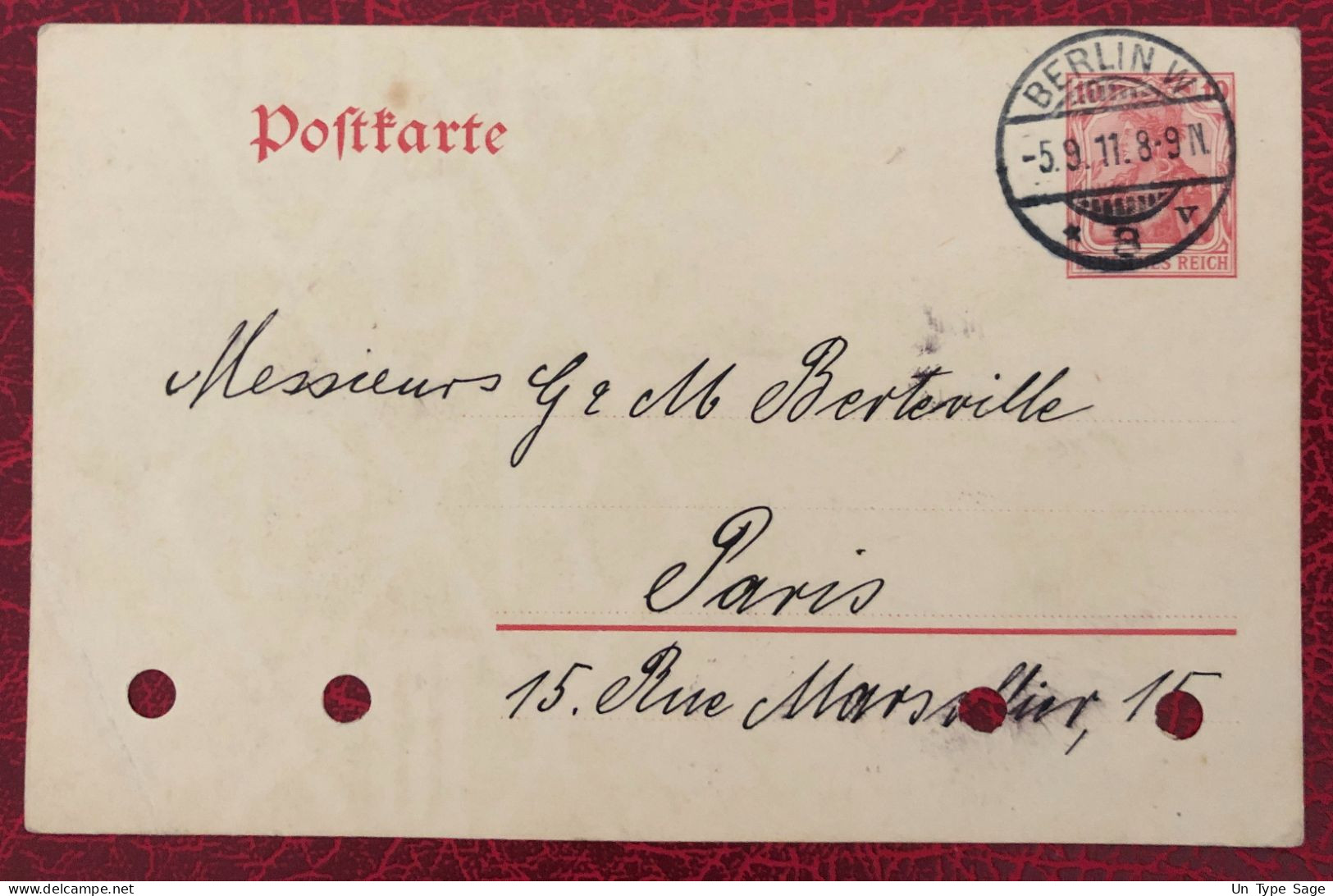 Allemagne, Entier-Carte, Cachet Berlin W 5.9.1911 - (C243) - Postkarten