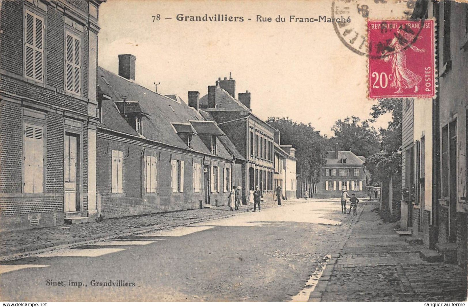 CPA 60 GRANDVILLIERS / RUE DU FRANC MARCHE - Altri & Non Classificati