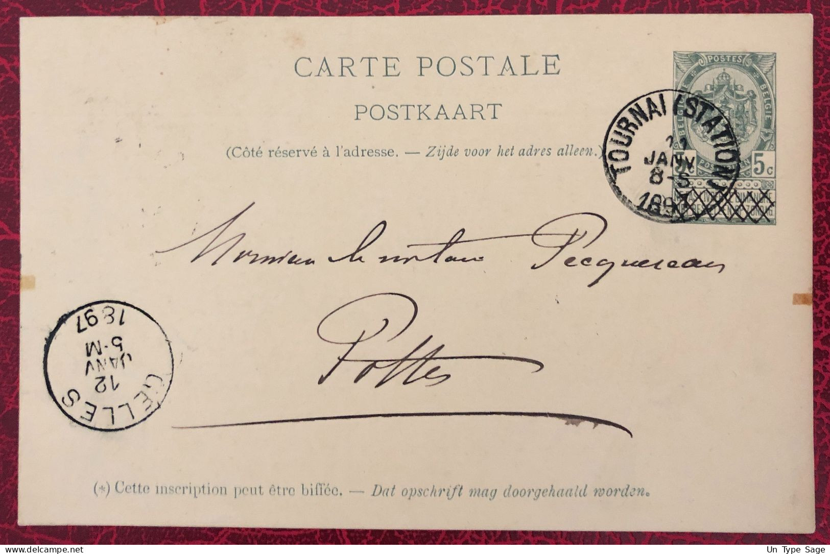 Belgique, Entier-Carte, Cachet Tournai 11.1.1897 - (C279) - Other & Unclassified