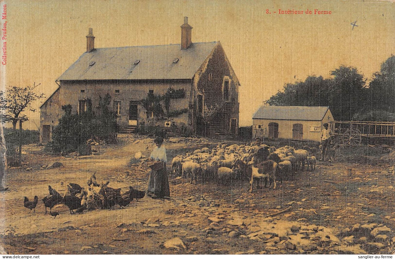 CPA 71 MORVAN / INTERIEUR DE FERME / Cpa Toilée / éditeur COLLECTION PRUDON MACON - Autres & Non Classés