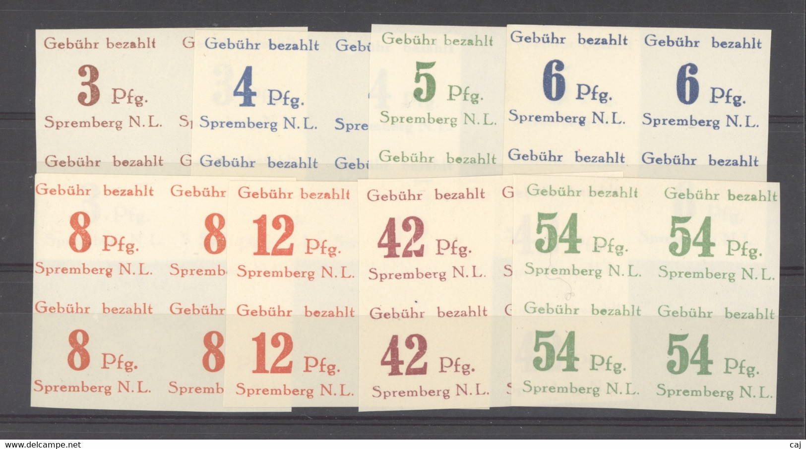 Lokalausgaben  -  Spremberg  :  MI 7B-14B  **  Blocs De 4 Avec 8 PF X, 12 PF XI Et 13 PF 11 - Neufs