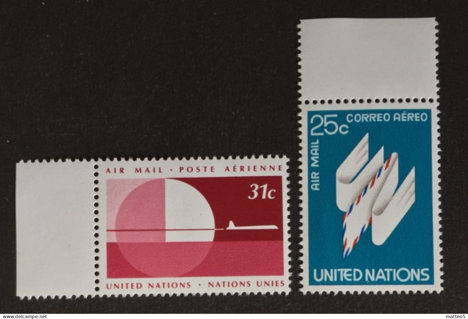 1977 - United Nations UNO UN - Air Mail - Plane - Unused - Nuovi