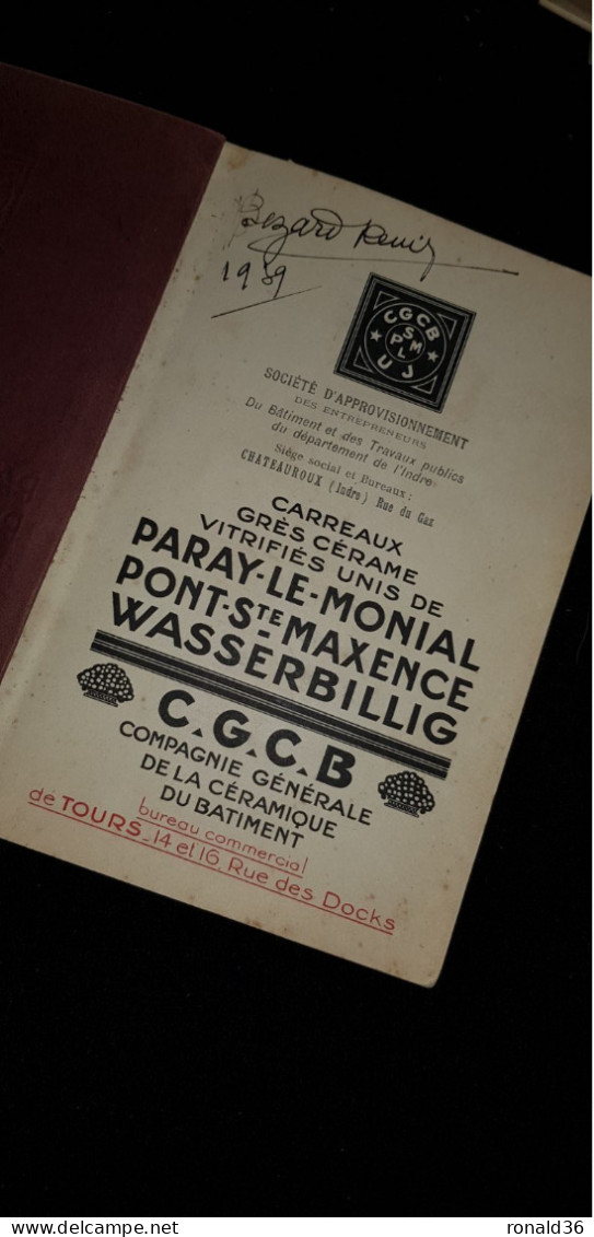 Catalogue C.G.C.B PARAY LE MONIAL 71 PONT SAINTE MAXENCE 60  WASSERBILLIG Carreaux Grès Céramé Vitrifiés Céramique - Home Decoration