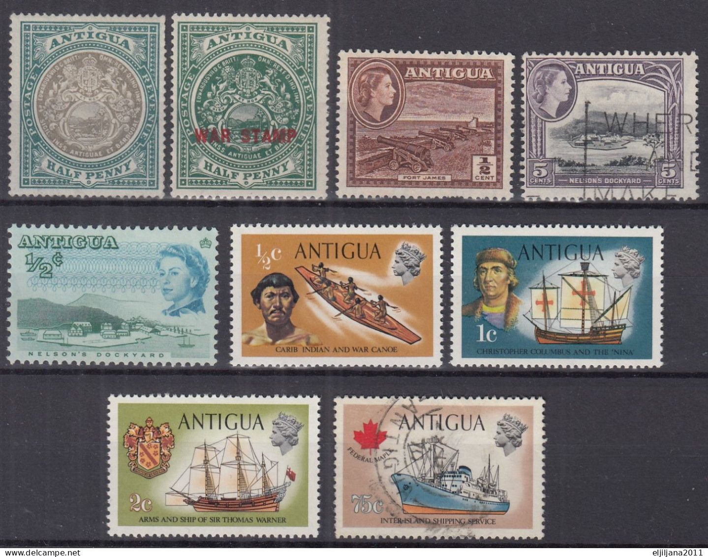 Action !! SALE !! 50 % OFF !! ⁕ ANTIGUA 1903 - 1970 ⁕ Small Collection / Lot QEII. ⁕ 9v MH/used - 1858-1960 Colonie Britannique