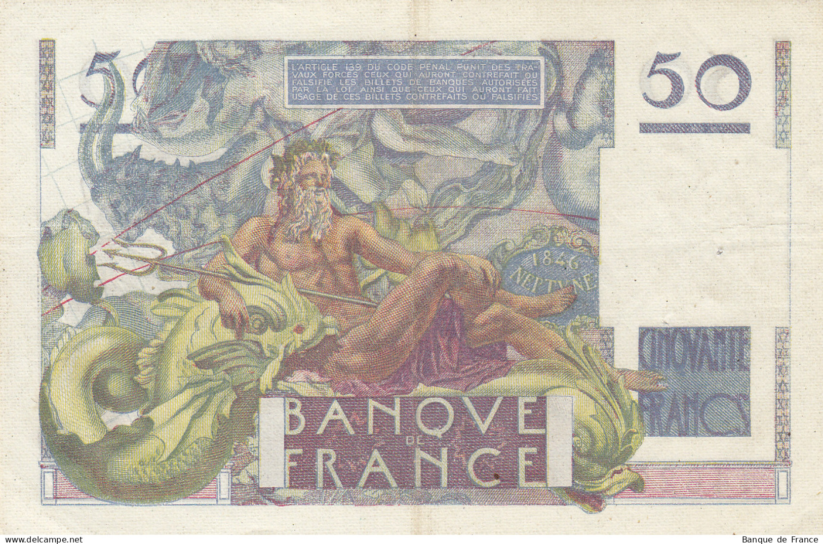 Billet 50 F Le Verrier Du 3-11-1949 FAY 20.13 Alph. W.143 - 50 F 1946-1951 ''Le Verrier''